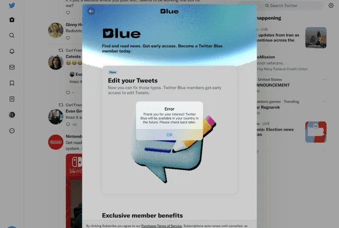 В Twitter больше нельзя оформить платную подписку Blue и получить галочку верификации