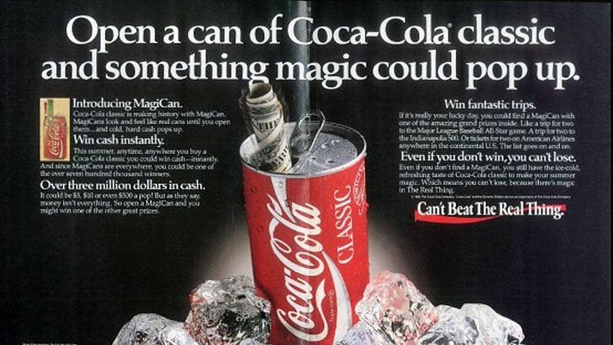 Чтобы поднять продажи Coca-Cola решила раздавать деньги